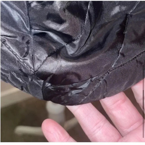 REEBOK FULL ZIP MOCK NECK QUILTED FLEECE LINED BLACK/ GREY ATHLETIC JACKET SMALL - Picture 2 of 13